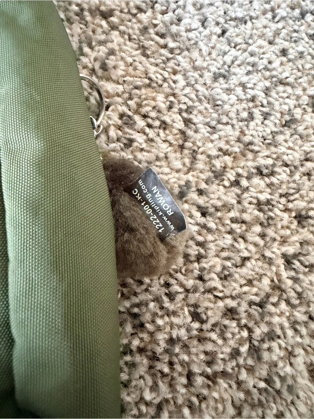 Kipling Olive Green Mini Backpack with Front Pockets
